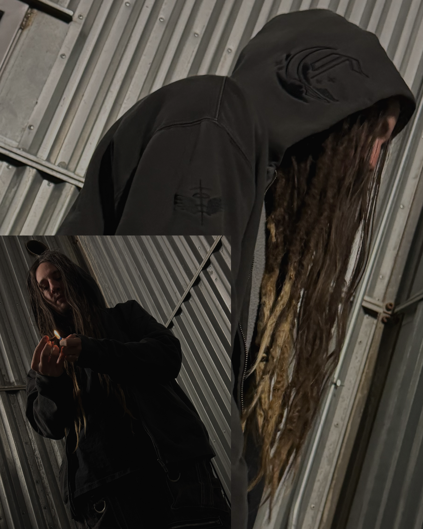 Blackout - (Embroidered) Faded Zip Hood - Pre Order
