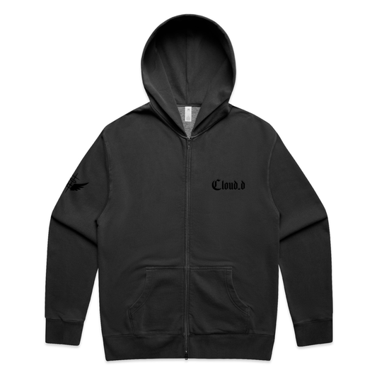 Blackout - (Embroidered) Faded Zip Hood - Pre Order